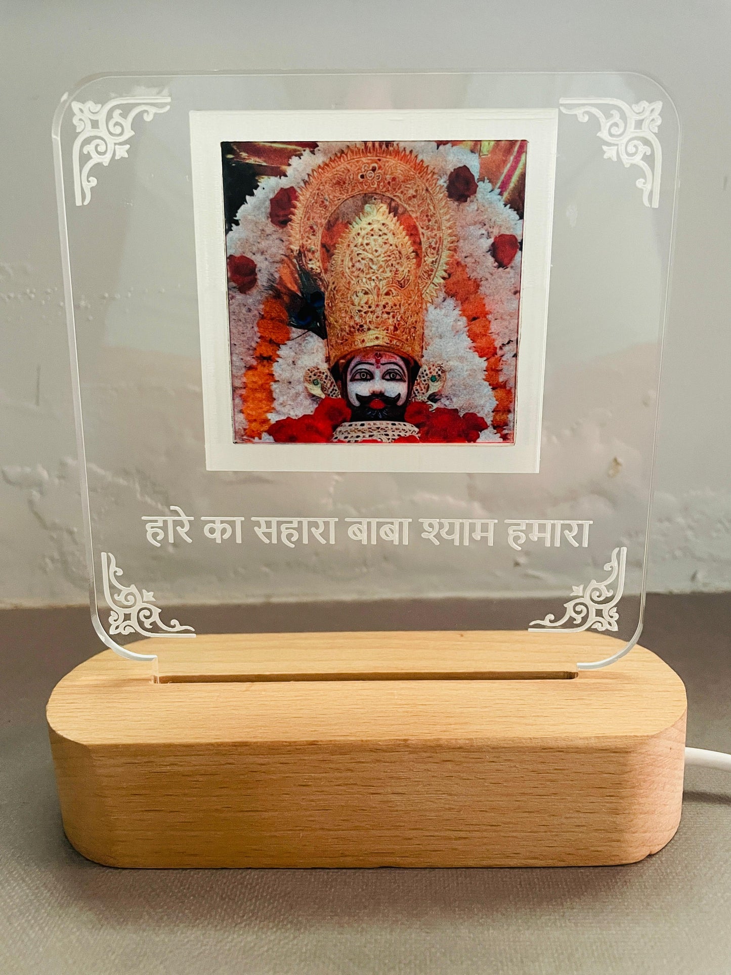 Khatu Shyam Ji Idol LED Light Glow Frame- Small