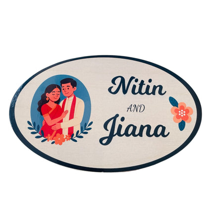 GAS-Customized Wooden Name Plate- Couple Name