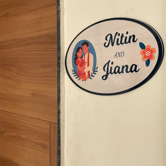 GAS-Customized Wooden Name Plate- Couple Name